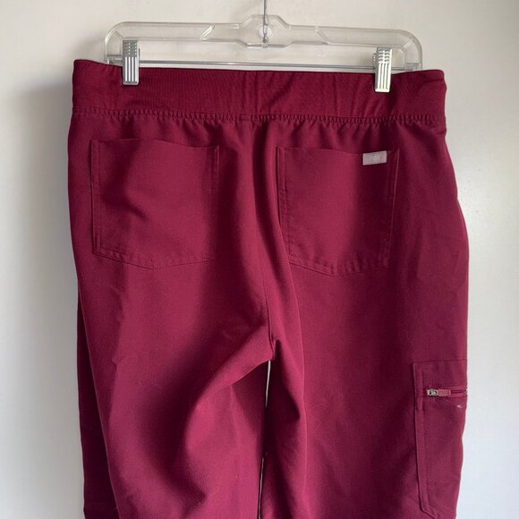 FIGS Zamora Scrub Pants Joggers Size Medium Burgundy Maroon - Picture 4 of 10